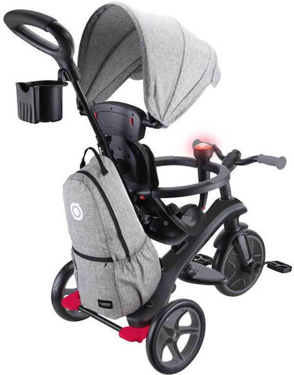 Globber Explorer Deluxe Превозно Средство с Ръкохватка за Родител 4 в 1 за 10 Месеца Сив