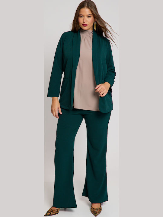 Jucita Long Women's Crepe Blazer Green
