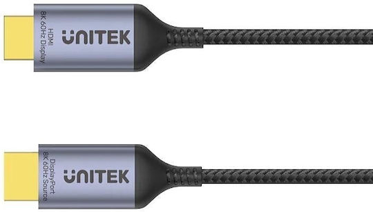 Unitek Cable DisplayPort male - DisplayPort male 1.8m Μαύρο (V1610A01)