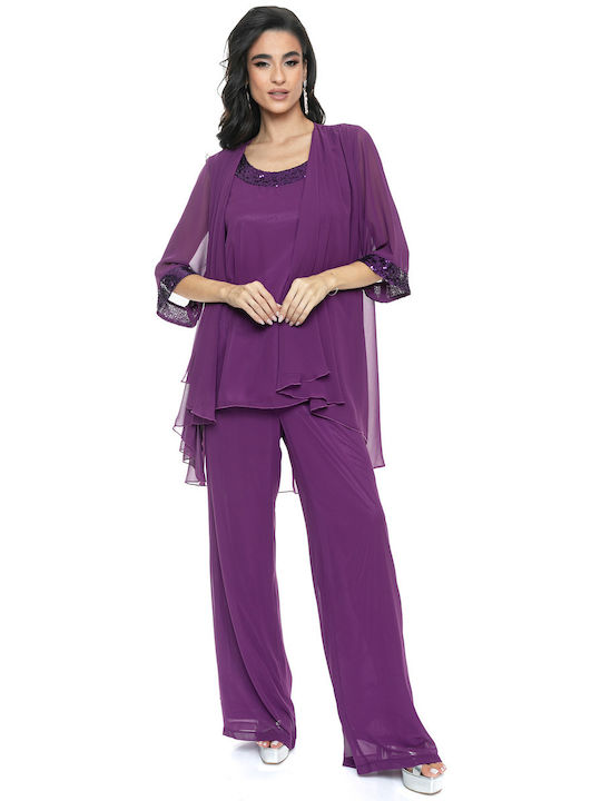 RichgirlBoudoir Women's Purple Set with Trousers