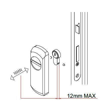 Disec Defender Lock Aluminium doors White