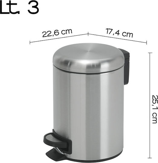 Gedy Potty Metallic Bathroom Basket 3lt