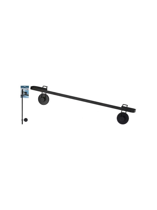 Single Wall-Mounted Bathroom Shelf Unit ​60x60cm Black