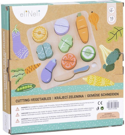 Wooden Kids Peg Puzzle Vegetables 16pcs Eli Neli