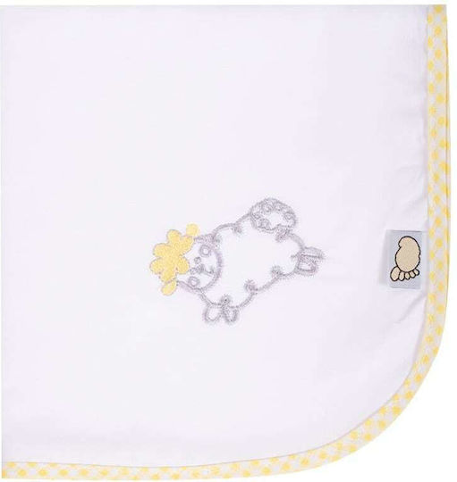 Figlio Bino Pânză de Înfășat din Bumbac Yellow Galben 78x84εκ.
