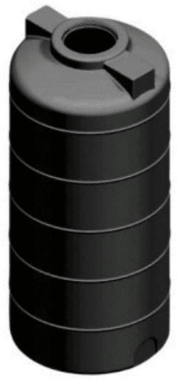 Panthermica Vertical Cylindrical Plastic Storage Tank 100lt for Water / Petroleum Black