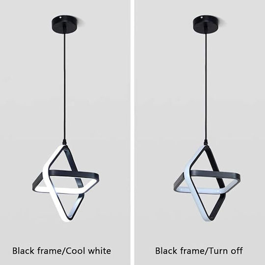 Home Lighting Κρεμαστό Φωτιστικό Μαύρο LED με Ρυθμιζόμενο Λευκό Φως 20x20x100εκ.