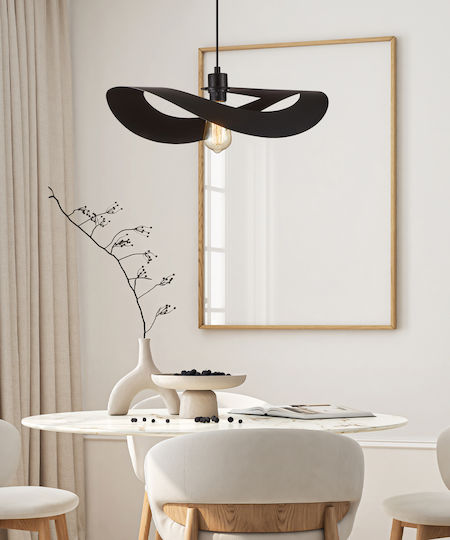 Viokef Pendant Light Black Rail with Socket E27 50x150cm