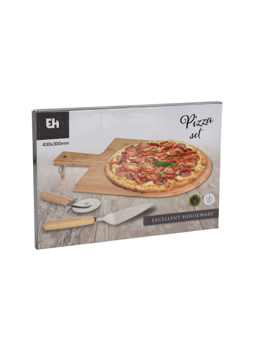 Excellent Houseware Сервираща платка за пица с дръжка Дърво 43x30x1бр 3бр Excellent Houseware Сервираща платка за пица с дръжка Дърво 43x30x1бр 3бр