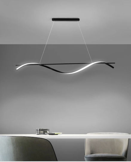 Home Lighting Ondas Κρεμαστό Φωτιστικό Μαύρο LED με Ρυθμιζόμενο Λευκό Φως 100x20x100εκ.