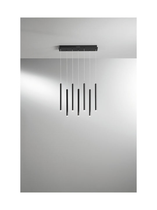 Fan Europe Led-Pype-SQ7 Pendant Light Black LED with Cold White Light Rail 200x41x200cm