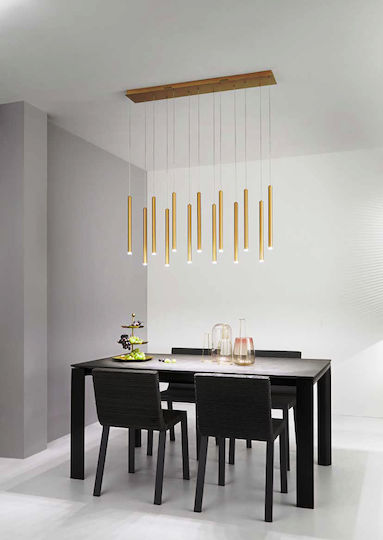 Fan Europe Led-Pype-SQ7 Hängelampe Schwarz Schiene 200x41x200cm.