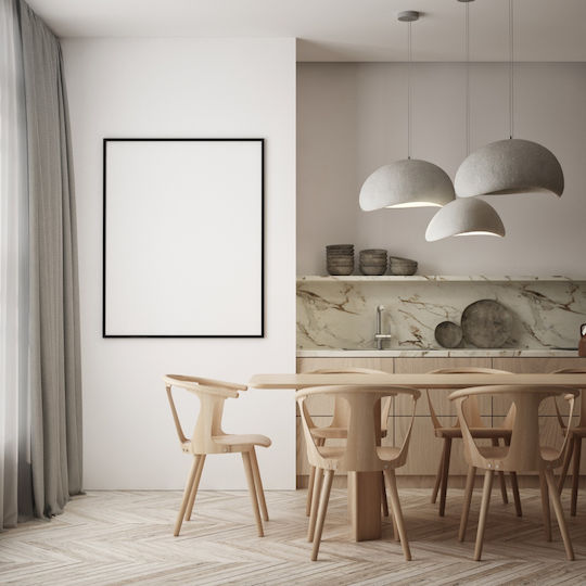 Zambelis Lights Висящо Осветително Тяло Бял с Цокъл E27 30x30см.