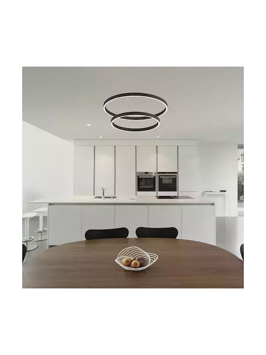 Lightex Κρεμαστό Φωτιστικό Μαύρο LED με Ρυθμιζόμενο Λευκό Φως 60εκ.