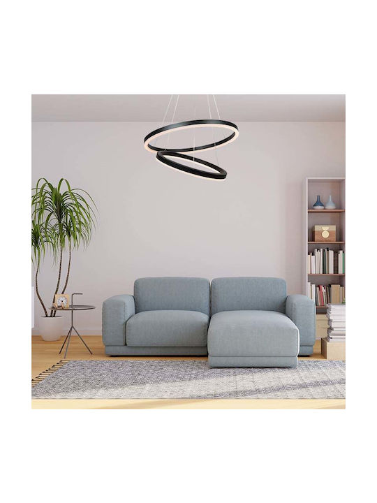 Lightex Κρεμαστό Φωτιστικό Μαύρο LED με Ρυθμιζόμενο Λευκό Φως 60εκ.