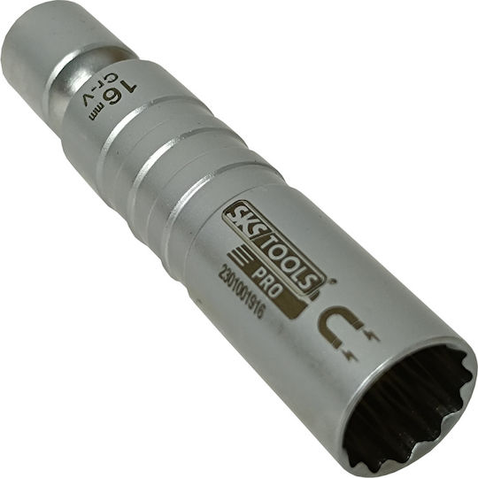SKS Tools Μαγνητικό Σπαστό Καρυδάκι Πολύσφηνο Μακρύ με Καρέ Υποδοχής 3/8" Διάμετρος 16mm