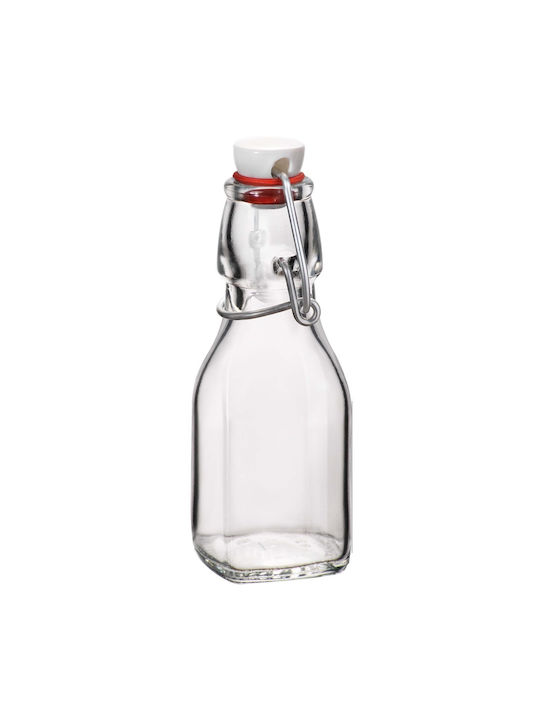 Bormioli Rocco Glass Water Clip Top Bottle Swing Transparent 125ml