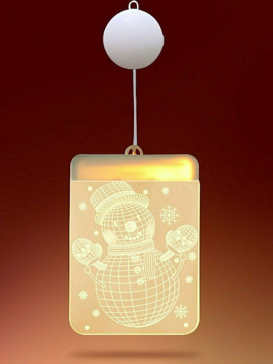 Fos me Illuminated Christmas Plastic Figure SNowman Beige