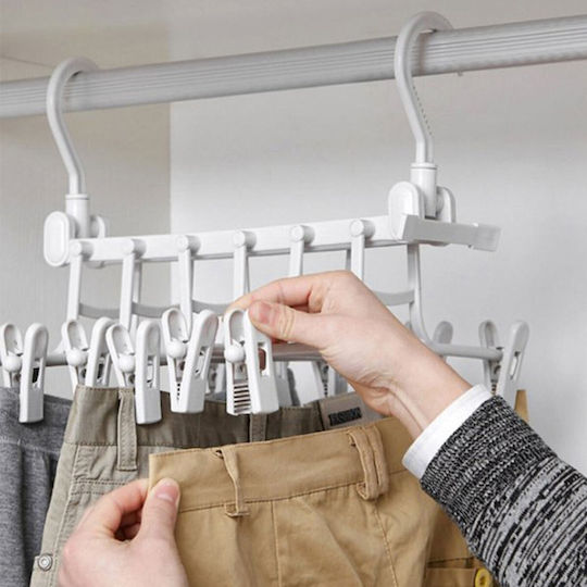 Wardrobe Hanger Foldable for Pants Plastic White 105091 1pcs
