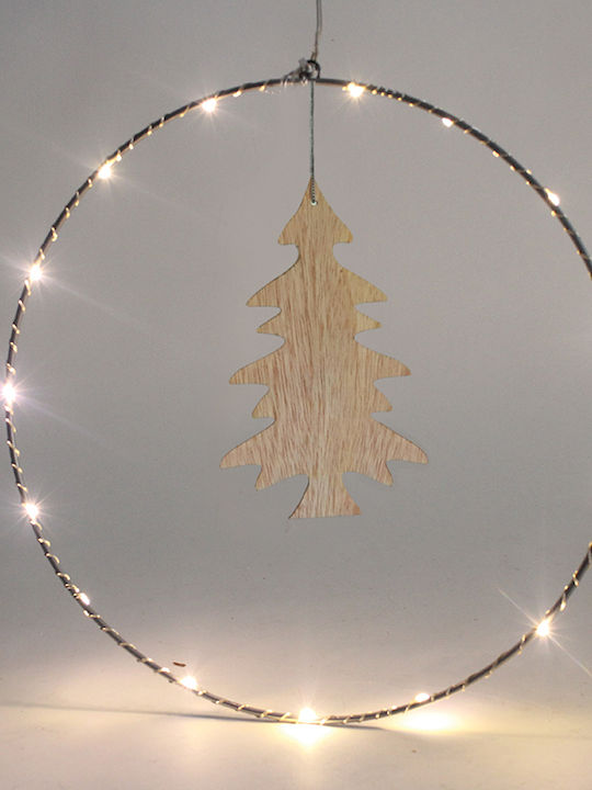 Aca Iluminată De Crăciun Din lemn Figurină Lungime 30cm. 3buc