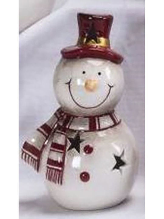 Iliadis Christmas Ceramic Figure SNowman White Height 15cm