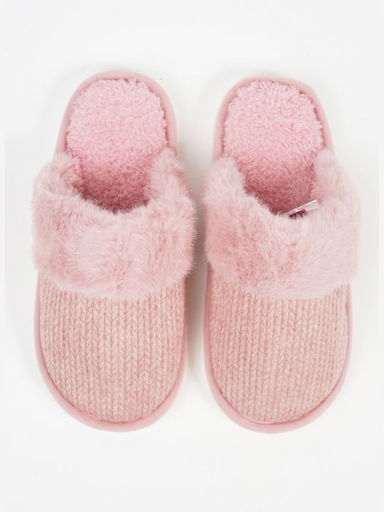 Piazza Shoes Winter Women's Slippers with fur in Pink color