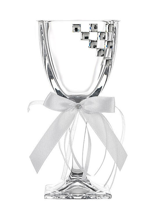 Ioannis European Crystals Wedding Carafe Set with Wine Glass made of Crystal White 2pcs