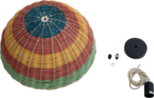 GloboStar Caballeros Multicolour Boho Grid Pendant Ceiling Light with E27 Socket 40x20x20cm