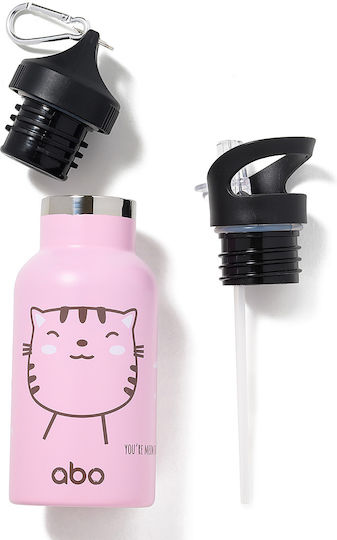 abo Sticlă Pentru Copii Termos Oțel Inoxidabil Roz 350ml