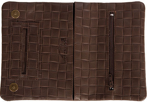 Mestango Lederne Tabaktasche Braun mit magnetischem Verschluss 16x8cm