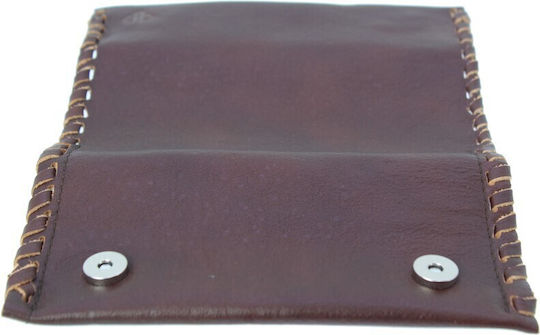 PO.S Leather Tobacco Pouch With Snap Closure 16.5x7.5cm GLOSS