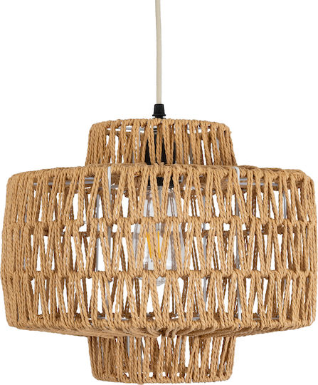 GloboStar Jenson Ceiling Light Brown Boho Grid with E27 Socket 33x35x35cm