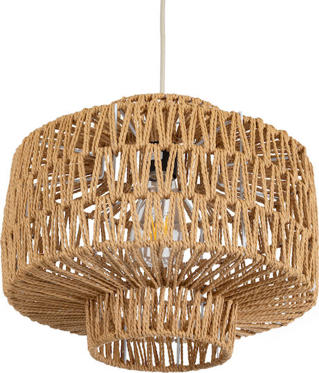 GloboStar Jenson Ceiling Light Brown Boho Grid with E27 Socket 33x35x35cm