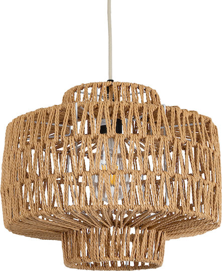 GloboStar Jenson Ceiling Light Brown Boho Grid with E27 Socket 33x35x35cm