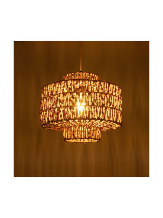 GloboStar Jenson Ceiling Light Brown Boho Grid with E27 Socket 33x35x35cm