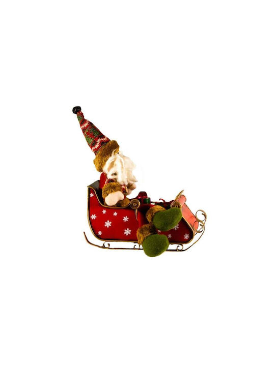 SP Souliotis Christmas Metal Figure Sleigh Red Height 26cm