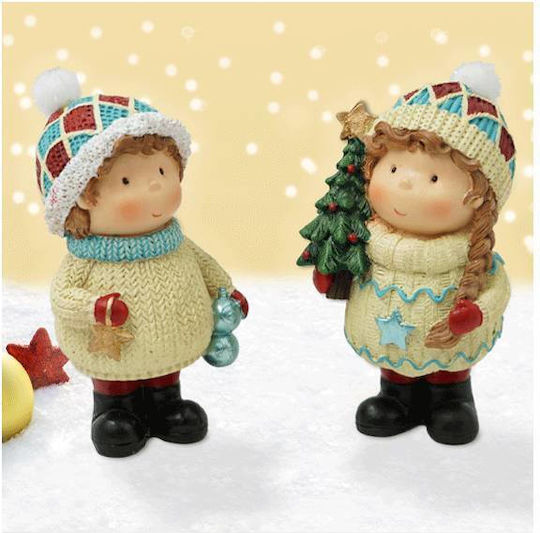 +Efo Weihnachtliche Kunststoff Figur Kleinkind Länge 6cm 2Stück