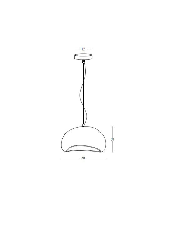 Fiber Pendant Light White with Socket E27 40x40cm