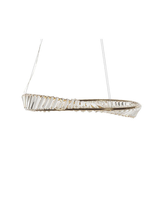 Artekko Pendant Light Gold LED with Warm White Light with Crystals 82cm