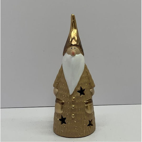 Iliadis Illuminated Christmas Ceramic Figure Dwarf Gold Length 9cm