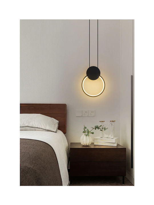 Home Lighting Pendant Light Black LED with Warm to Cool White Light 30x77cm