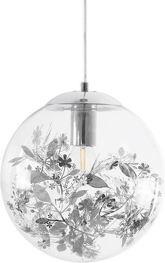 GloboStar Harper Ceiling Light Silver Ball with E27 Socket 25x25x30cm