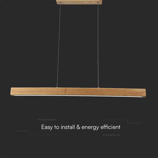 V-TAC Designer Κρεμαστό Φωτιστικό Καφέ LED με Φυσικό Λευκό Φως 80x111εκ.