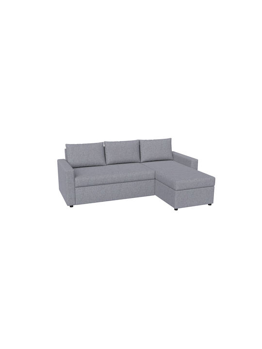 Concept Corner Couch Bed with Reversible Angle & Storage Space Grey 218x153x80 cm