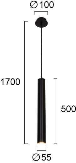 Viokef Lesante Pendant Light Black with Socket GU10 10cm