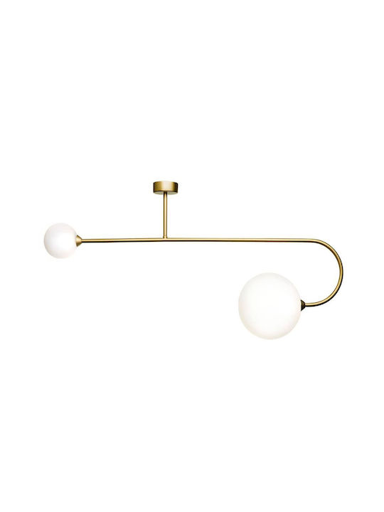 Luma Pendant Light Oxidized Gold Ball with Socket G9 100cm