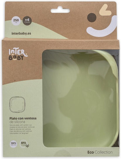 Interbaby Baby Food Plate made of Silicone Green