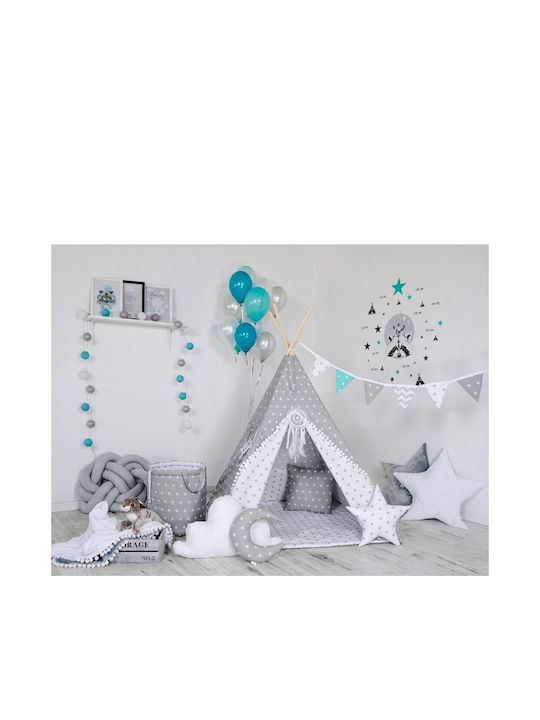Eli Neli Kids Indian Teepee Play Tent Σετ Μαξιλάρια Gray