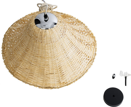 GloboStar Juniper Ceiling Light Beige Boho Grid with E27 Socket 45x45x40cm