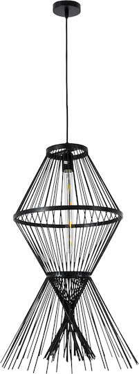 GloboStar Yoshi Ceiling Light Black Boho Grid with E27 Socket 35x35x60cm
